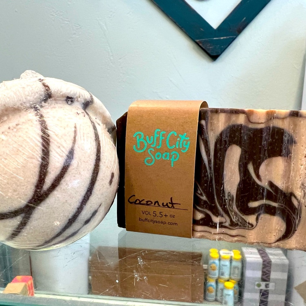 Coconut Buff City Soap and Bath Bomb